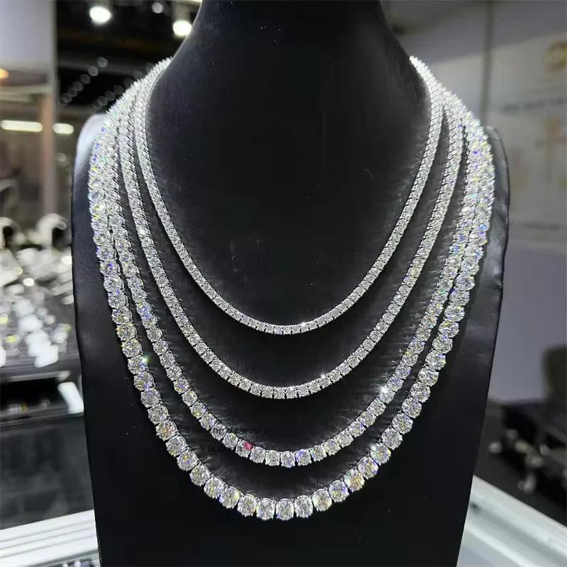 4MM 925 VVS1 Moissanite Tennis Chains