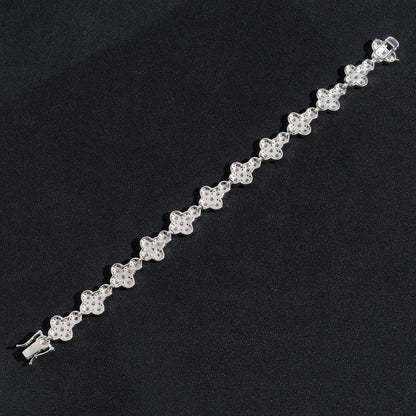 Diamond 12.5MM Flower Clover Bracelet