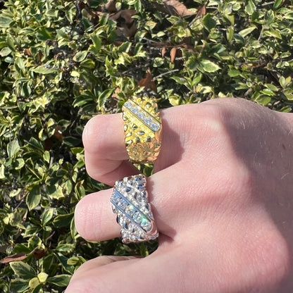 925 Moissanite Gold Nugget Rings - TheShopIceStore.com