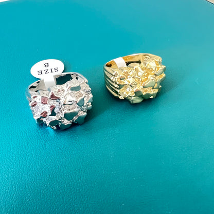 925 Gold Nugget Rings - TheShopIceStore.com
