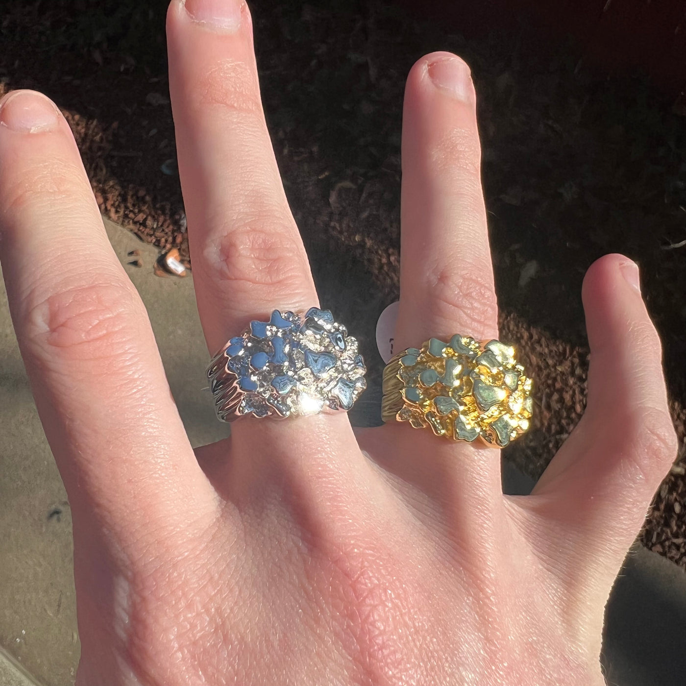 925 Gold Nugget Rings - TheShopIceStore.com