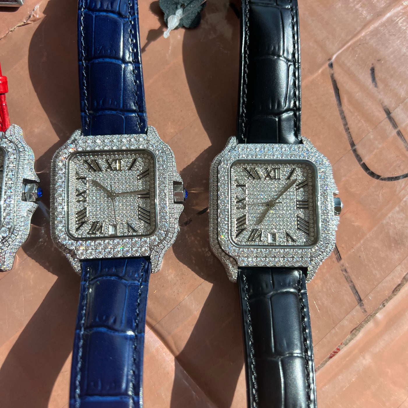 Leather VVS1 Moissanite Automatic Watches