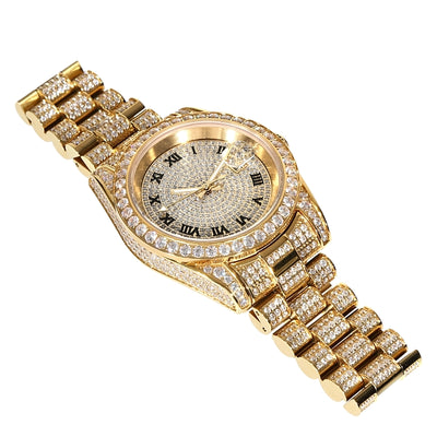 Yellow 41MM 15CT Moissanite Flooded Watch